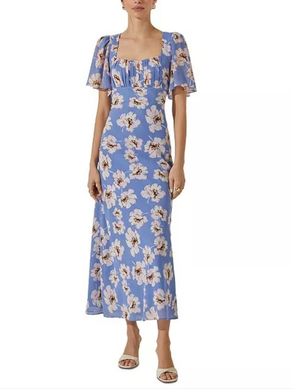 ASTR the Label Women's Tie-Back Flutter-Sleeve Maxi Dress